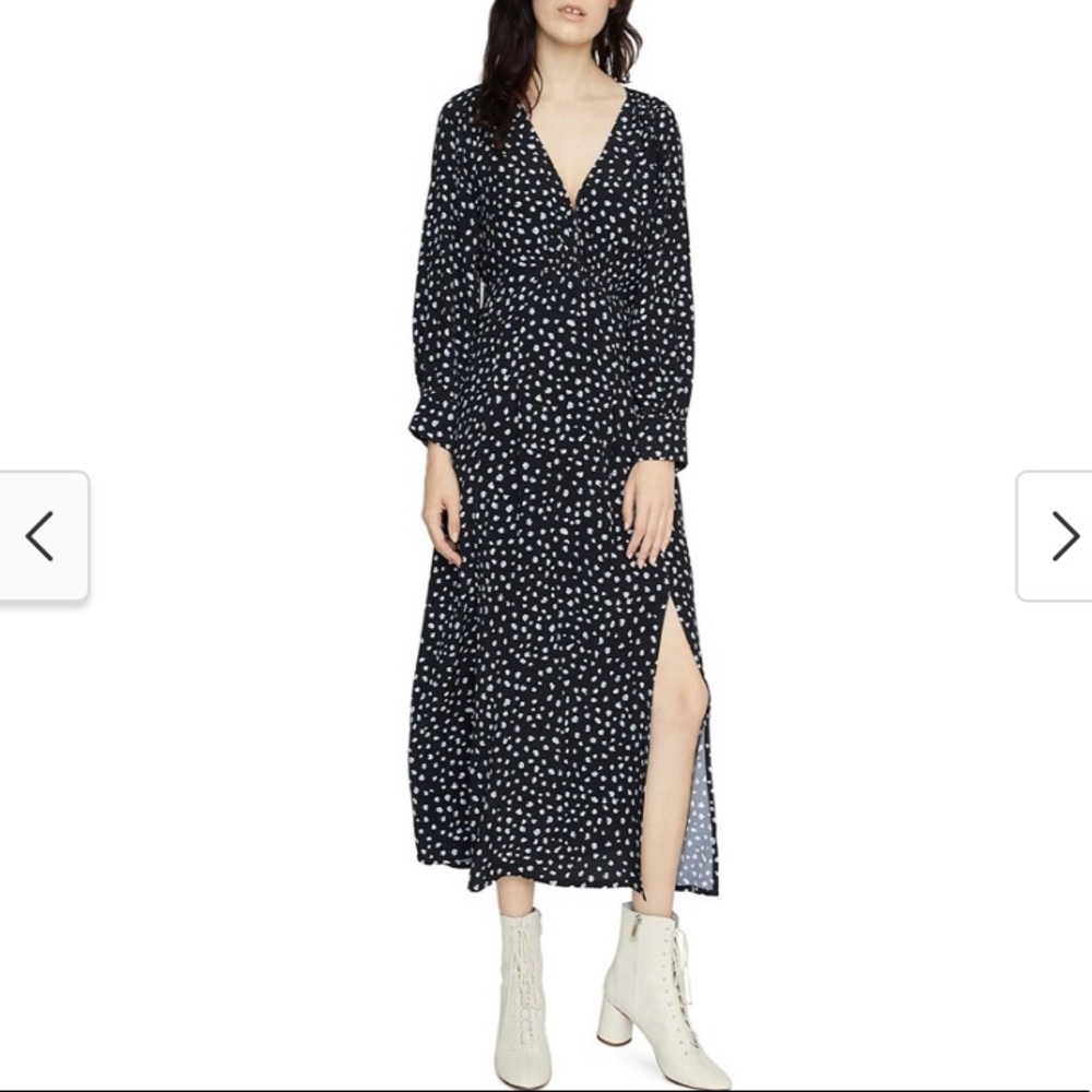 Sanctuary Black & Blue Spotted Midi Dress